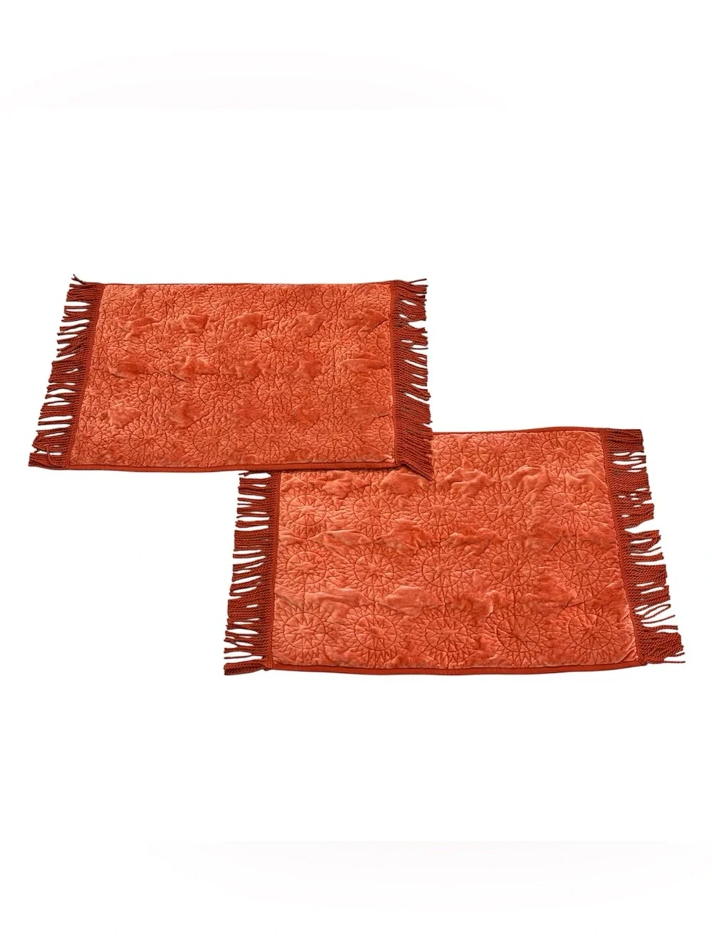(2) Sun Stitched Vintage Velvet Quilt Sham Coral - Opalhouse EUC